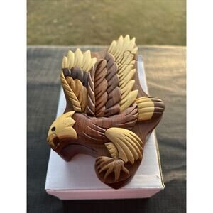 Flying Bald Eagle Wooden Puzzle Intarsia, Great Condition- NIB